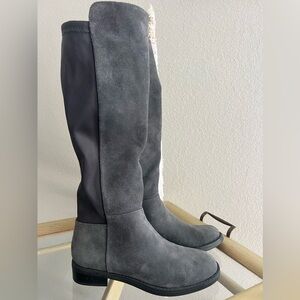 BLONDO ELLIE WATERPROOF SUEDE KNEE HIGH STRETCH GREY BLACK BOOT sz 7.5